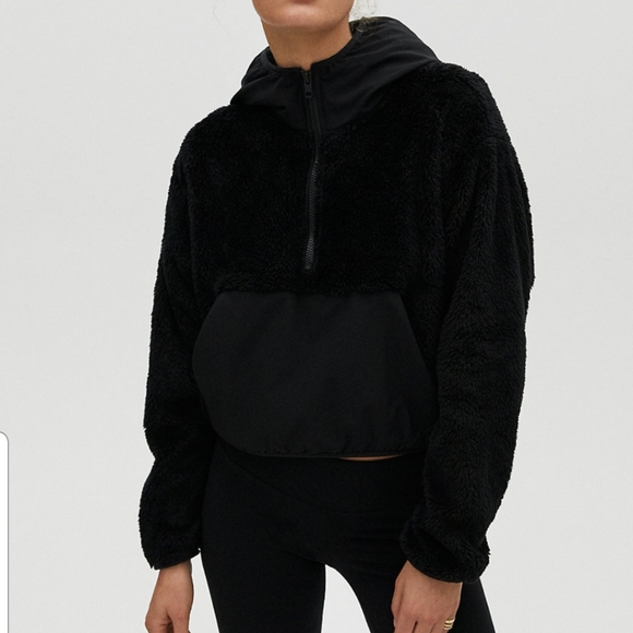 TNA ARITZIA Keaton Mullein Fuzzy Cropped Hoodie - Picture 2 of 12